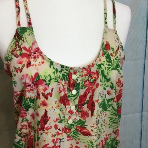 Japna Size M Tropical Print Spaggueti Strap NWOT - Picture 3 of 6
